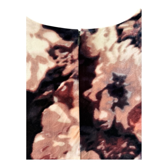 EUC Women's Cynthia Rowley Crushed Velvet Black Dress Size M Pink Floral - Picture 7 of 9